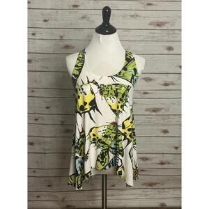 Cabi Y2K multicolored butterfly flowy trapeze racerback tank top Size XS